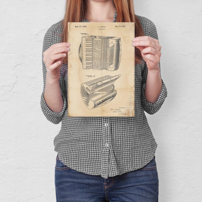 Poster metal Accordion Instrument Retro gift