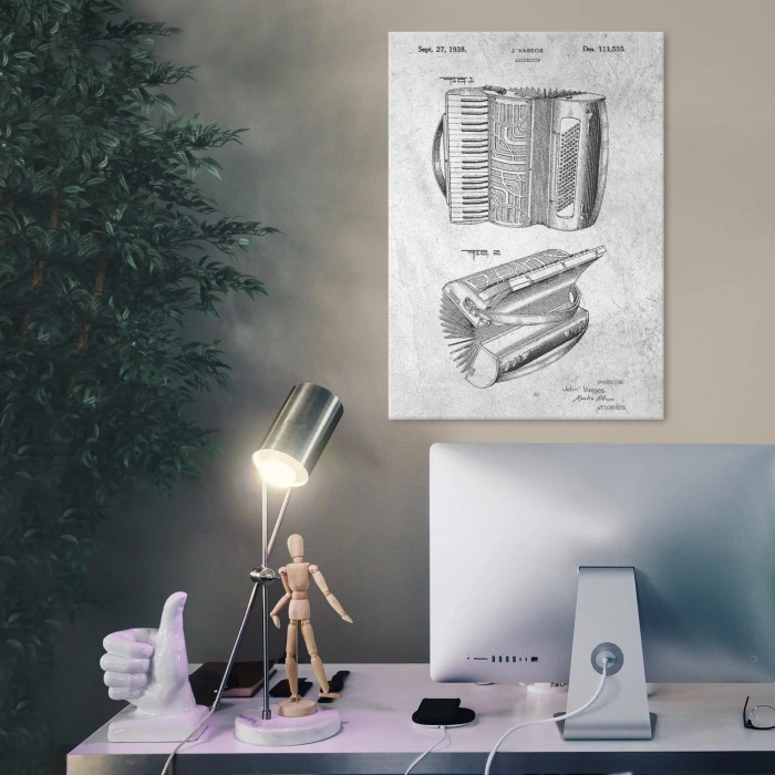 Poster metal Accordion Instrument Stone gift