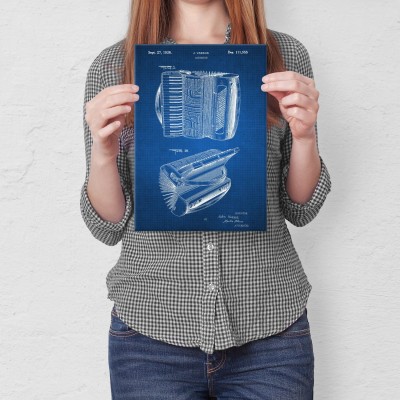 Poster metal Accordion Instrument Tech gift