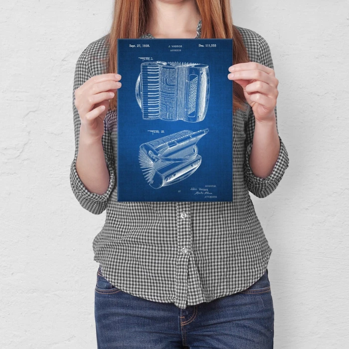 Poster metal Accordion Instrument Tech gift