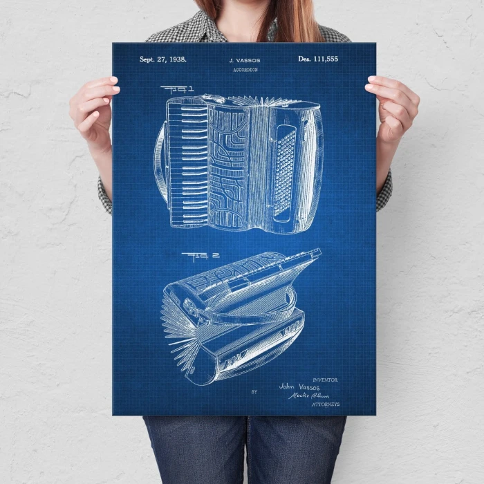 Poster metal Accordion Instrument Tech gift