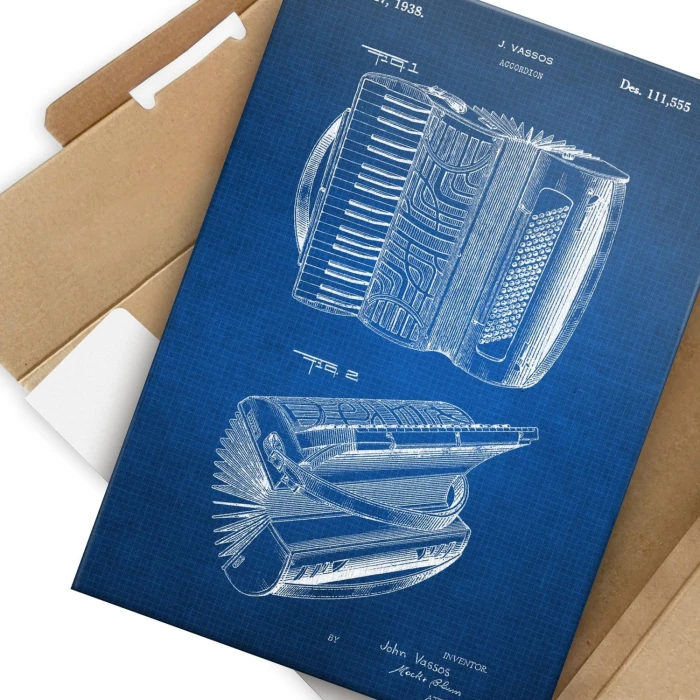 Plakat metalowy Accordion Instrument Tech Prezent