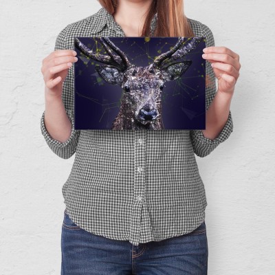 Plakat metalowy deer graph Prezent
