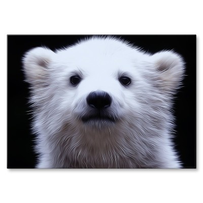 Poster metal white bear gift