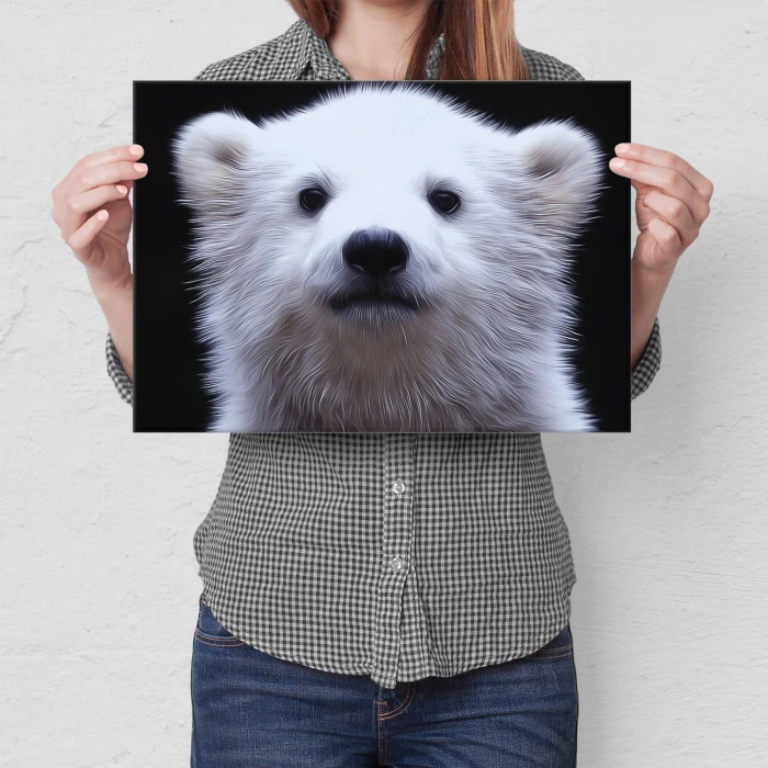 Poster metal white bear gift