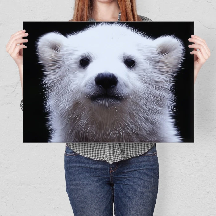 Poster metal white bear gift
