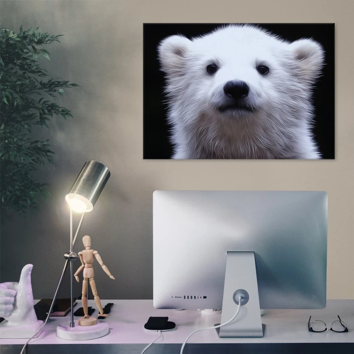 Poster metal white bear gift
