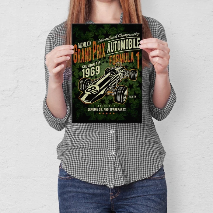 Plakat metalowy Grand Prix Formula 1 Prezent