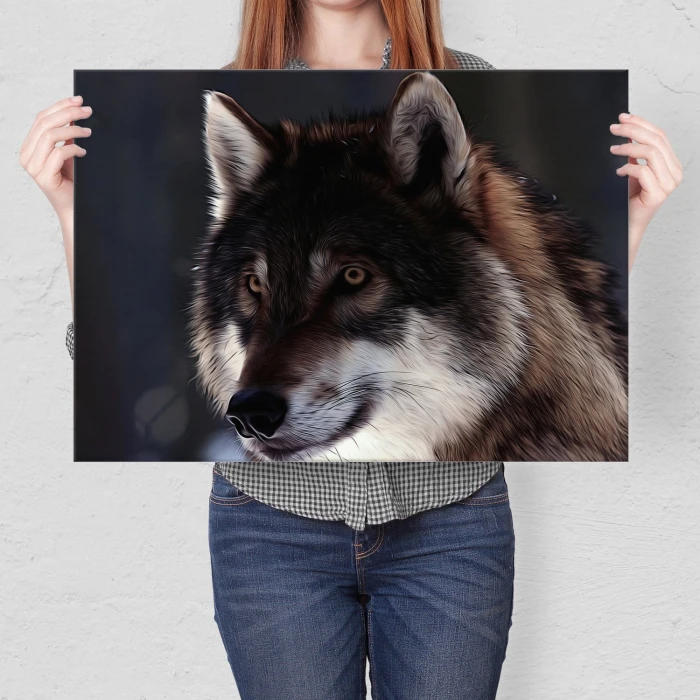 Plakat metalowy Wolf natural Prezent