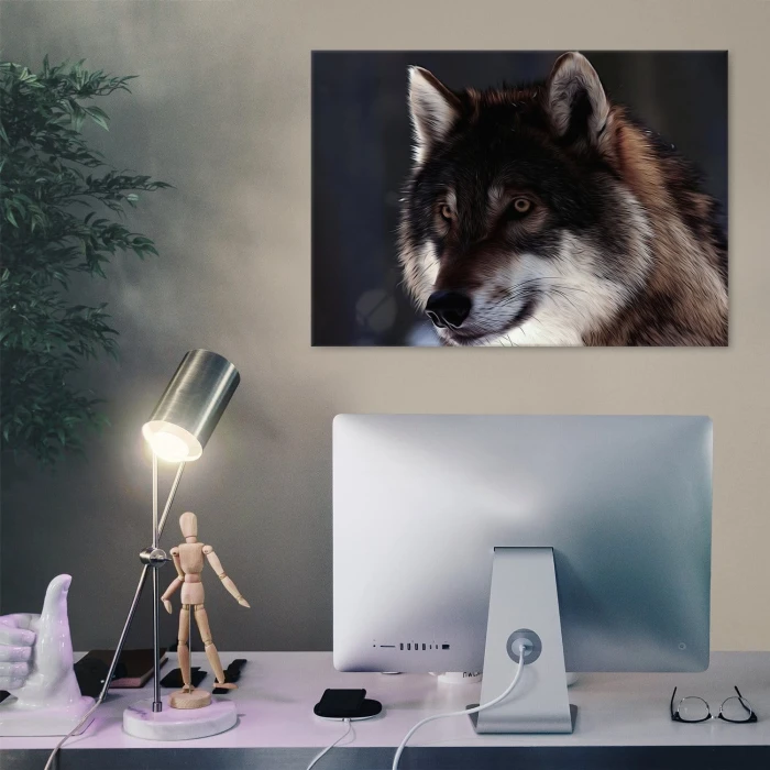 Plakat metalowy Wolf natural Prezent