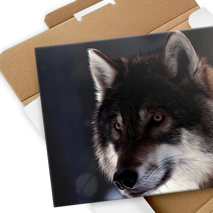 Plakat metalowy Wolf natural Prezent