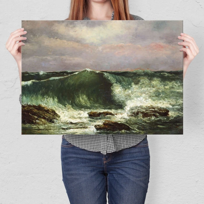 Poster metal Waves Gustave Courbet gift