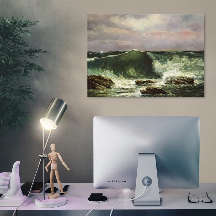 Poster metal Waves Gustave Courbet gift