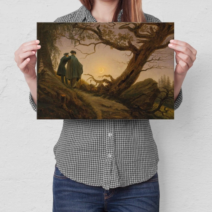 Poster metal Moon Caspar Friedrich gift