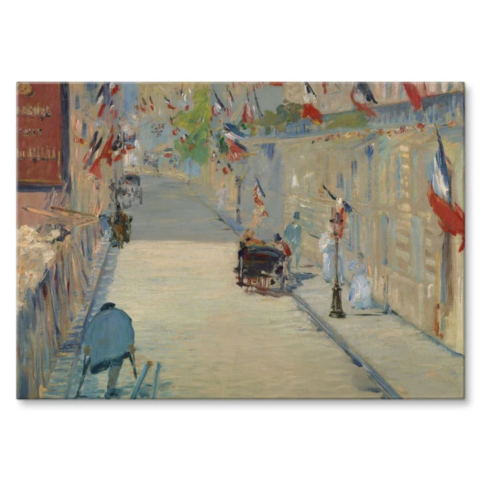 Plakat metalowy Rue Mosnier Flags Manet Prezent