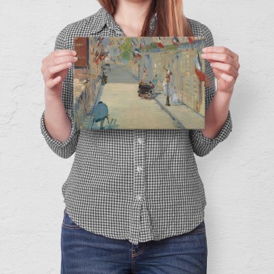 Plakat metalowy Rue Mosnier Flags Manet Prezent