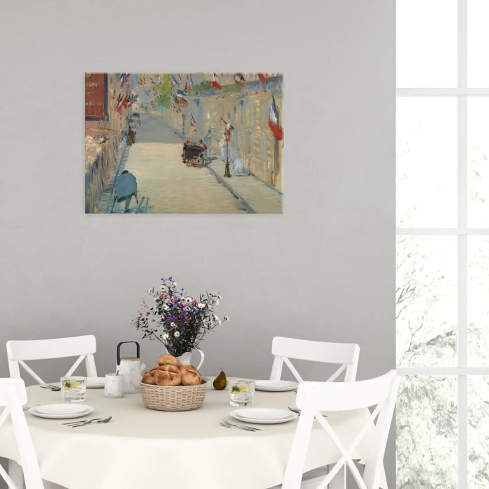 Poster metal Rue Mosnier Flags Manet gift