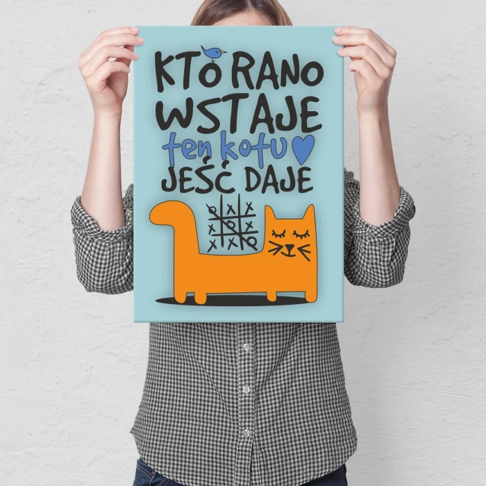 Poster metal Kto rano wstaje. Kot gift