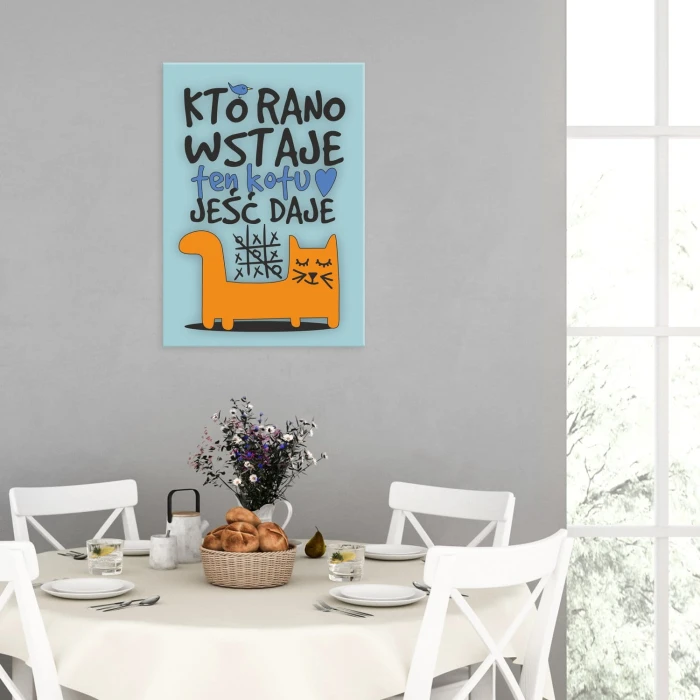 Poster metal Kto rano wstaje. Kot gift