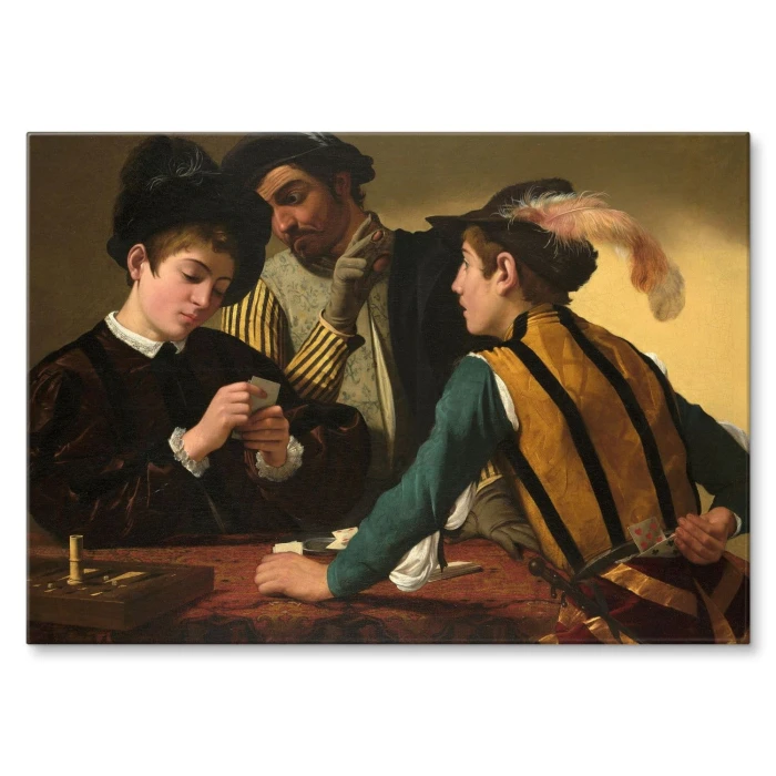 Plakat metalowy Cardsharps Caravaggio Prezent