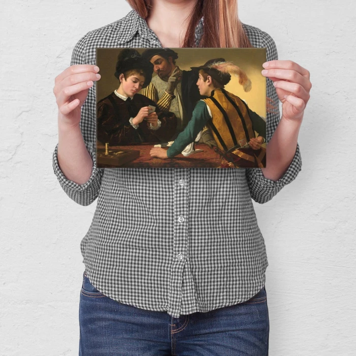 Plakat metalowy Cardsharps Caravaggio Prezent