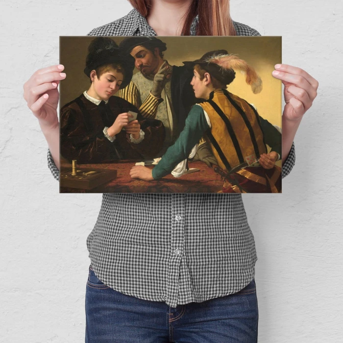 Plakat metalowy Cardsharps Caravaggio Prezent
