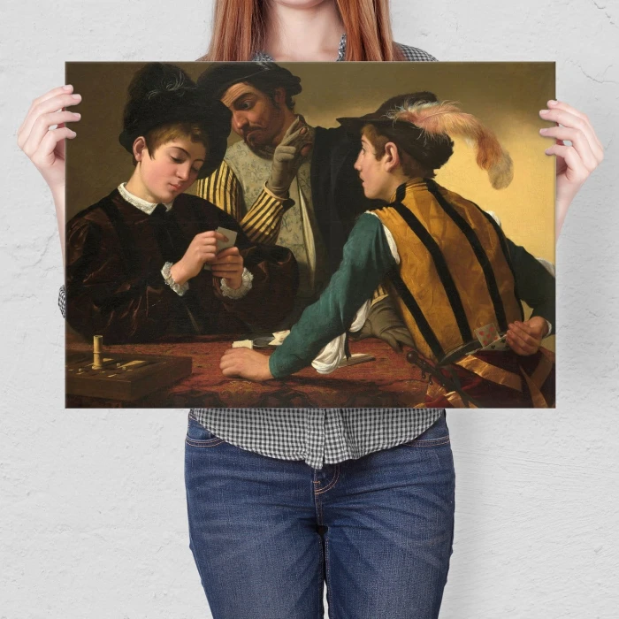 Plakat metalowy Cardsharps Caravaggio Prezent