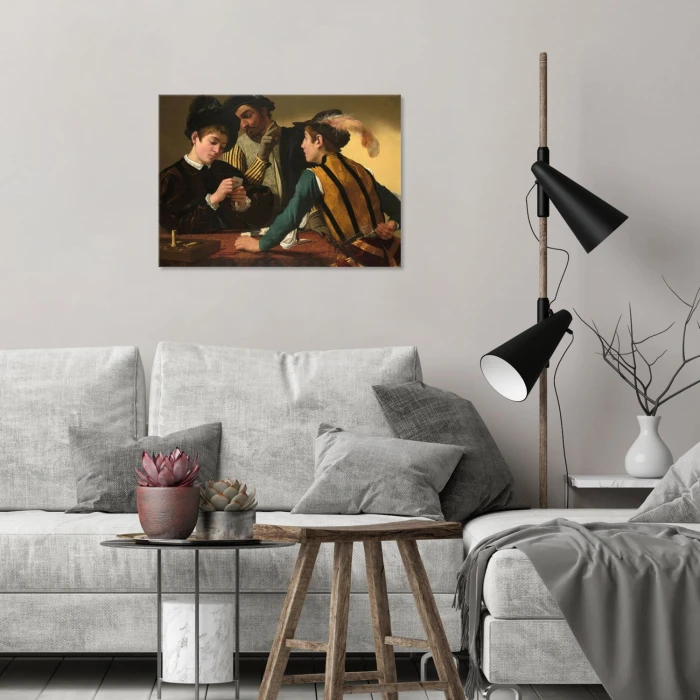 Plakat metalowy Cardsharps Caravaggio Prezent