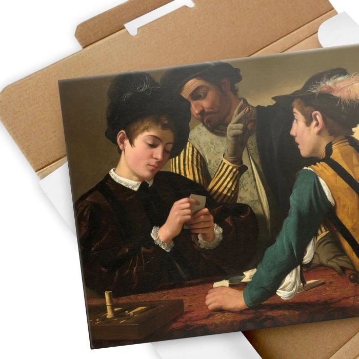 Plakat metalowy Cardsharps Caravaggio Prezent
