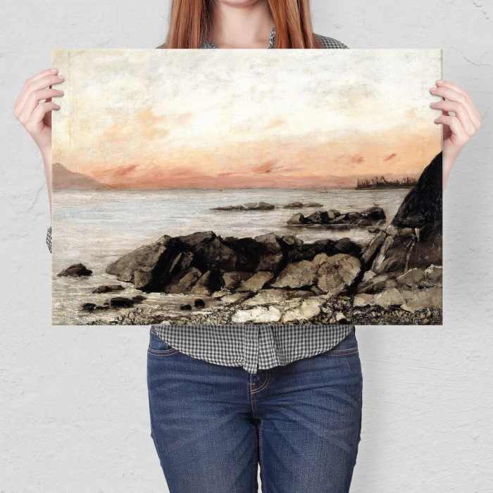 Poster metal Sunset Vevey Courbet gift
