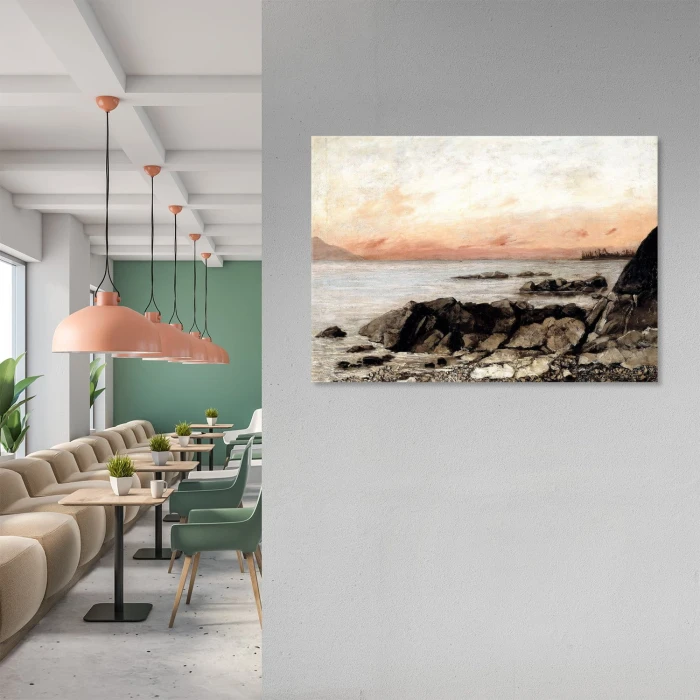 Poster metal Sunset Vevey Courbet gift
