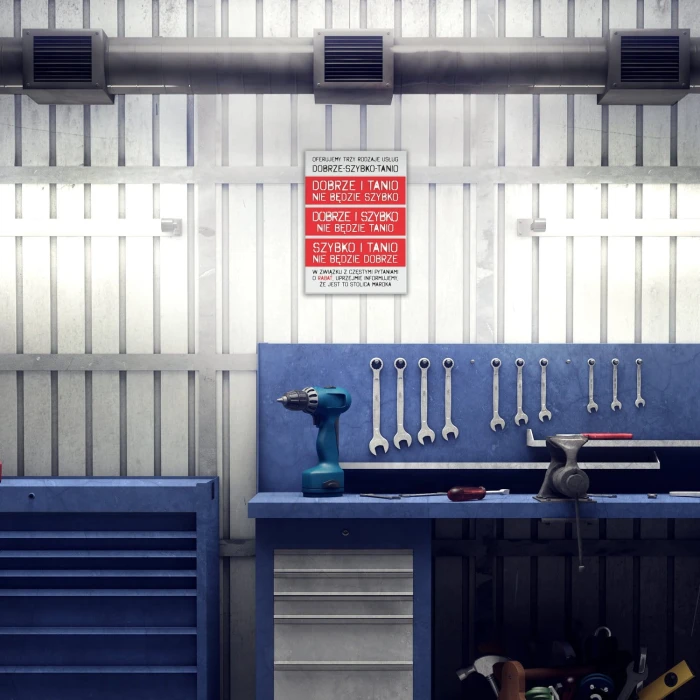 Poster metal Dobrze Szybko Tanio gift