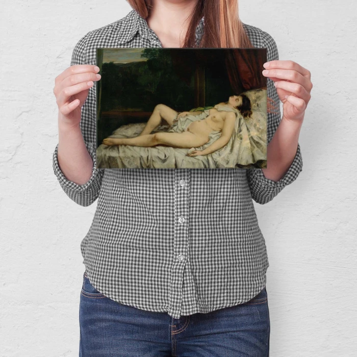 Poster metal Sleeping nude Courbet gift