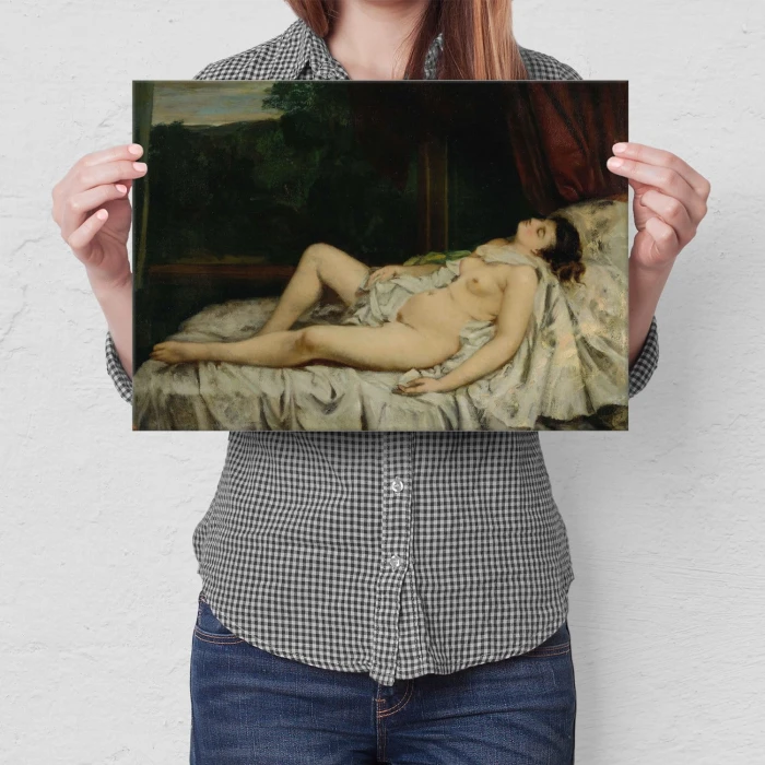 Poster metal Sleeping nude Courbet gift
