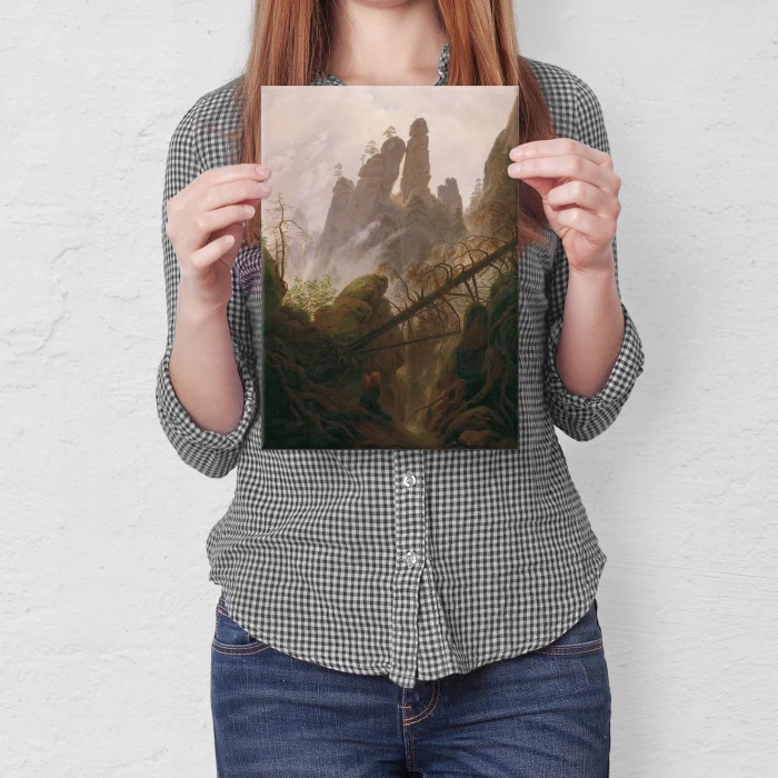 Plakat metalowy Rocky landscape Friedrich Prezent