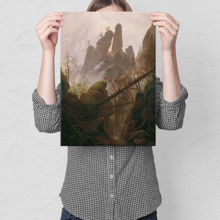 Poster metal Rocky landscape Friedrich gift
