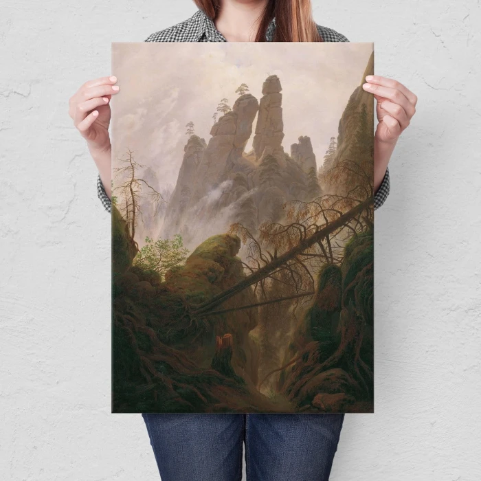 Poster metal Rocky landscape Friedrich gift