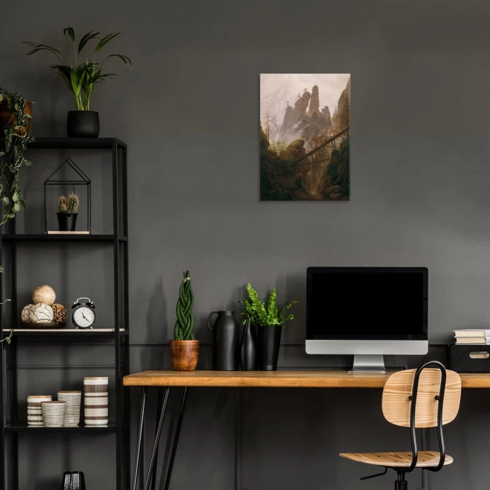 Poster metal Rocky landscape Friedrich gift