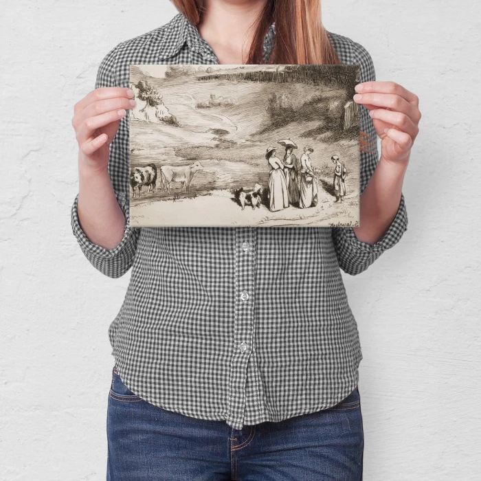 Plakat metalowy Les Demoiselles Courbet Prezent