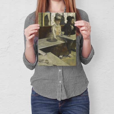 Poster metal In a cafe Edgar Degas gift