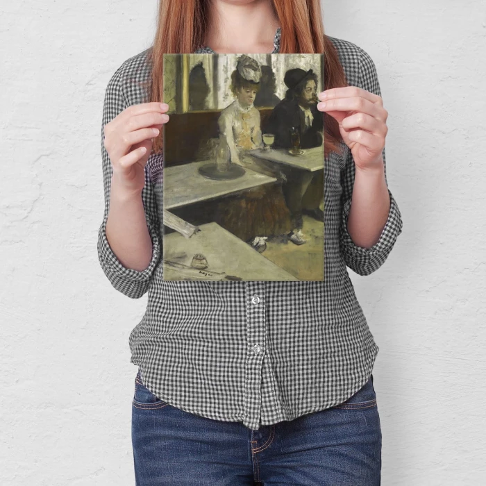 Poster metal In a cafe Edgar Degas gift