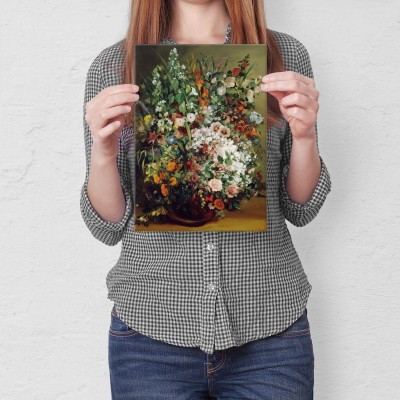 Poster metal Bouquet Gustave Courbet gift
