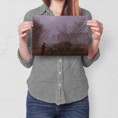 Poster metal Walk at dusk Friedrich gift