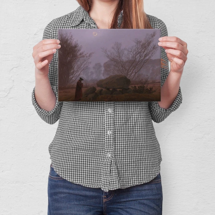 Poster metal Walk at dusk Friedrich gift