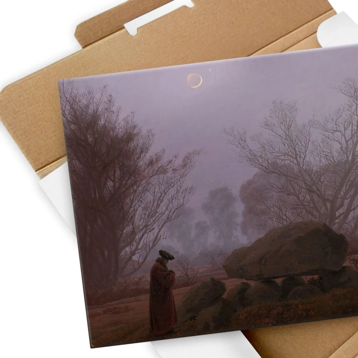 Poster metal Walk at dusk Friedrich gift