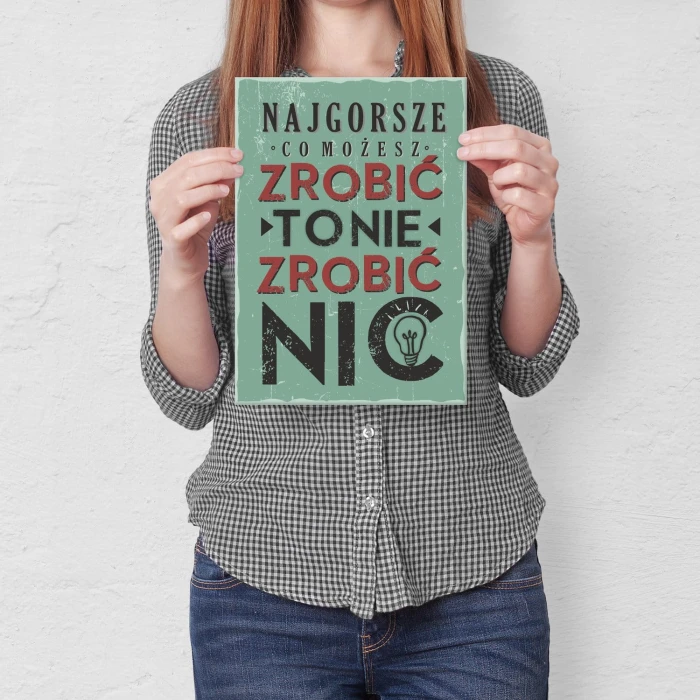 Poster metal Nie zrobić nic gift
