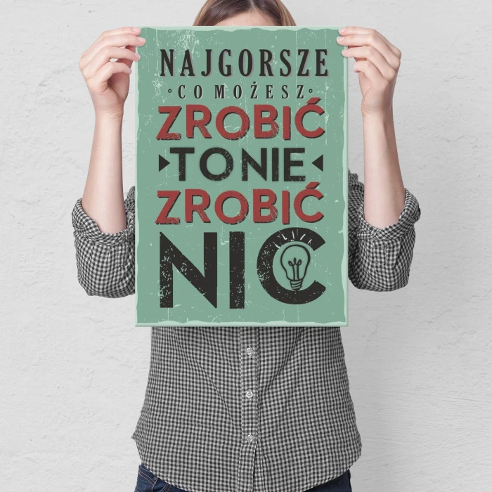 Poster metal Nie zrobić nic gift