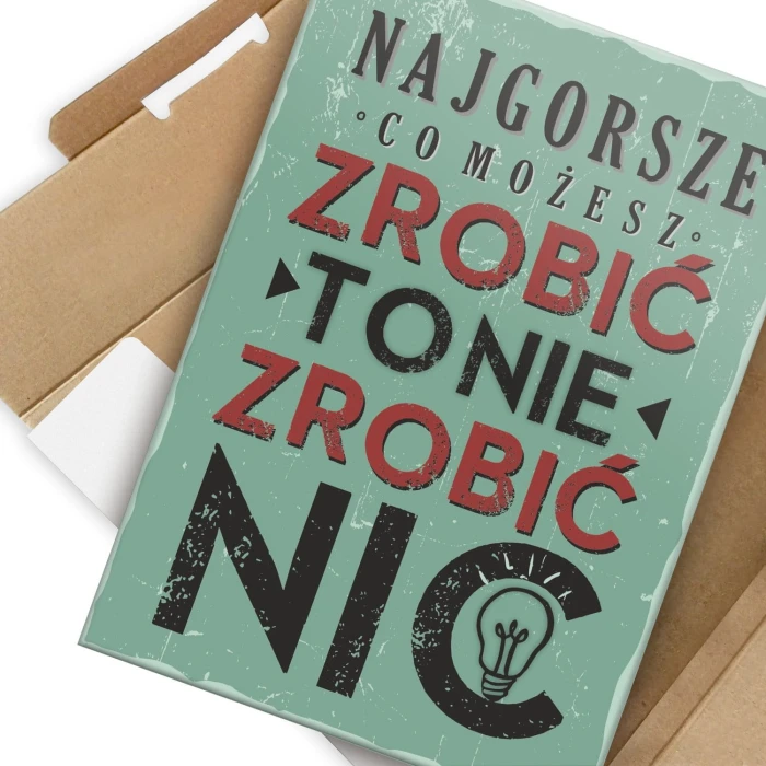 Plakat metalowy Nie zrobić nic Prezent