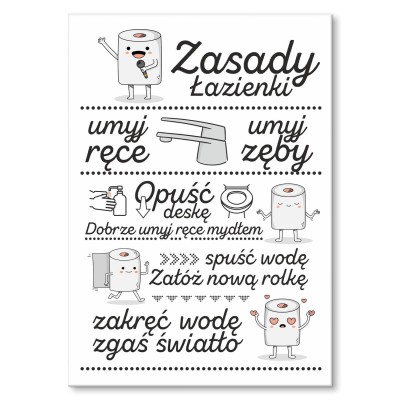 Poster metal zasady łazienki gift