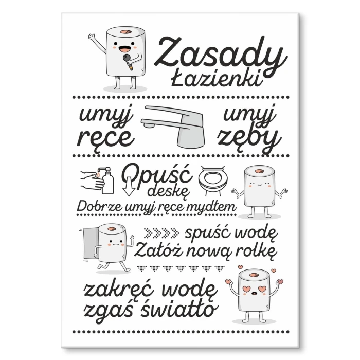 Poster metal zasady łazienki gift